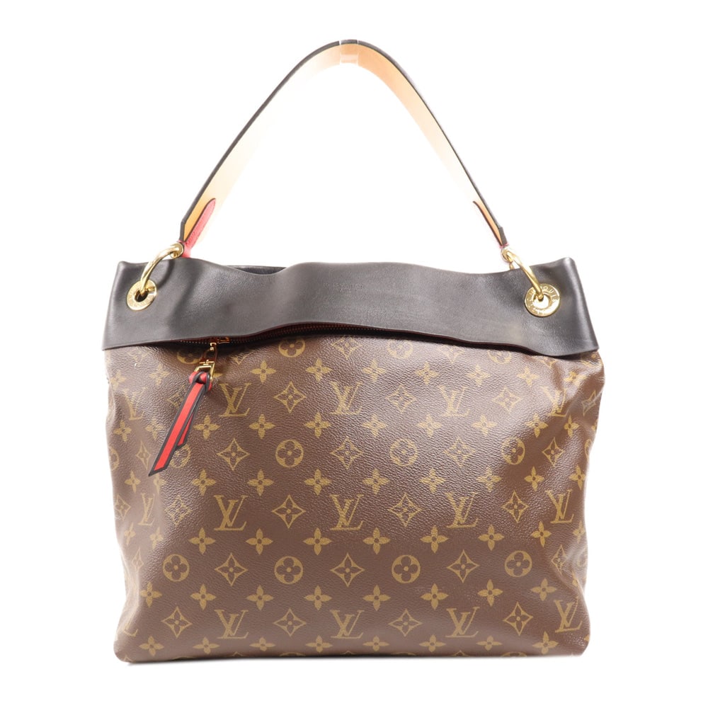 LV Tuileries Shoulder Brown Black: Brown and black Monogram PVC coated canvas Tuileries shoulder bag with storage bags. Approx. 33-43 x 33 x 14 cm; shoulder 46 cm. Product no. AR0147. Authentic and authenticated.