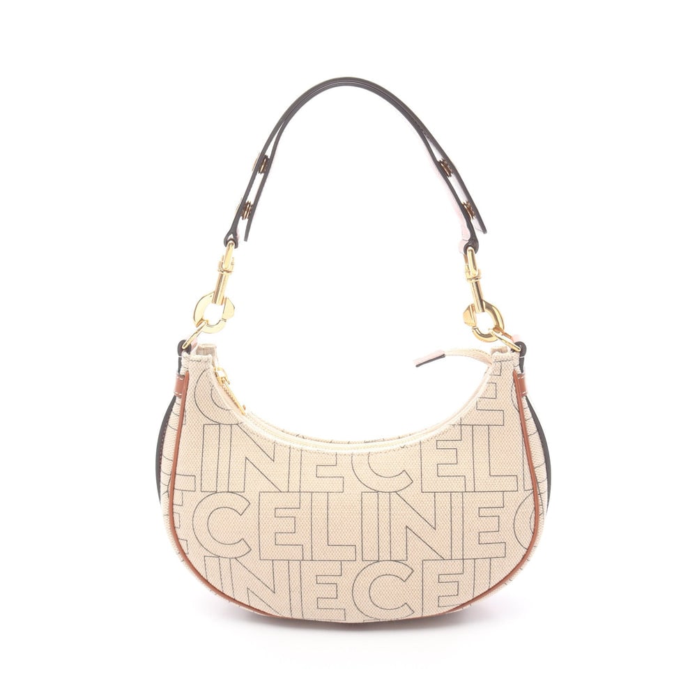Celine Ava Medium Shoulder Beige: Beige brown canvas and leather Ava shoulder bag. Model 196922. 25 x 12 x 6.5 cm.
