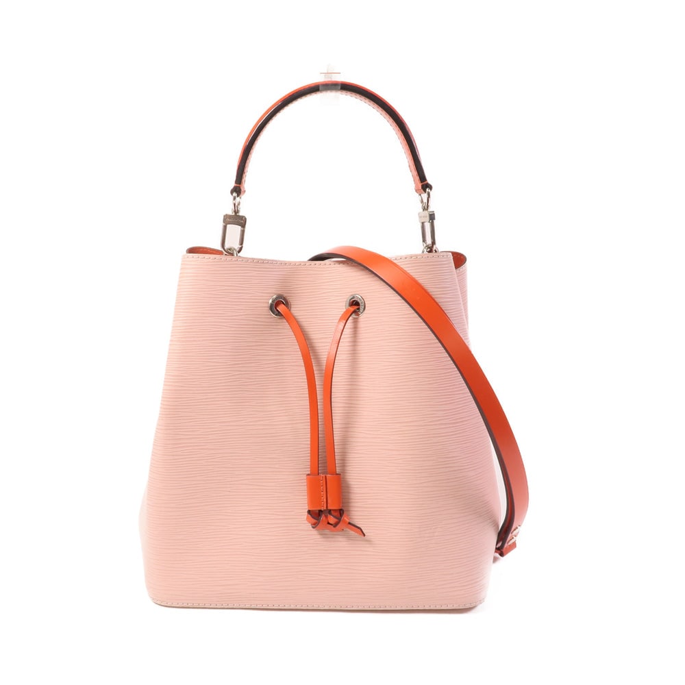 LV Neo Noe Epi Pink: Pink Epi calfskin Neo Noe 2-way shoulder bag with shoulder strap. Approx. 25.5 x 25.5 x 17 cm; handle 36 cm; strap 117 cm. Product no. SA4109. Authentic and authenticated.