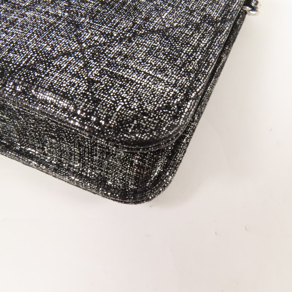 Chanel WOC Canvas Black Silver - 11