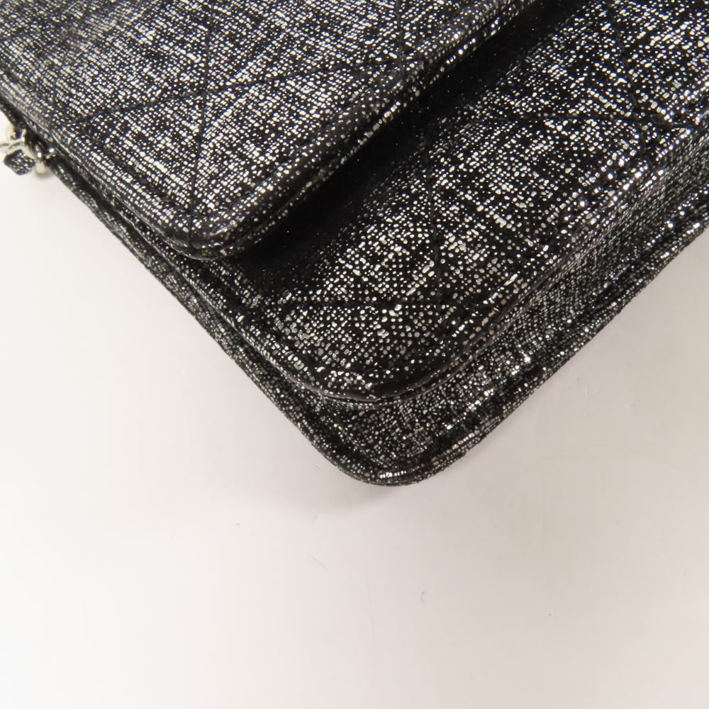 Chanel WOC Canvas Black Silver - 12