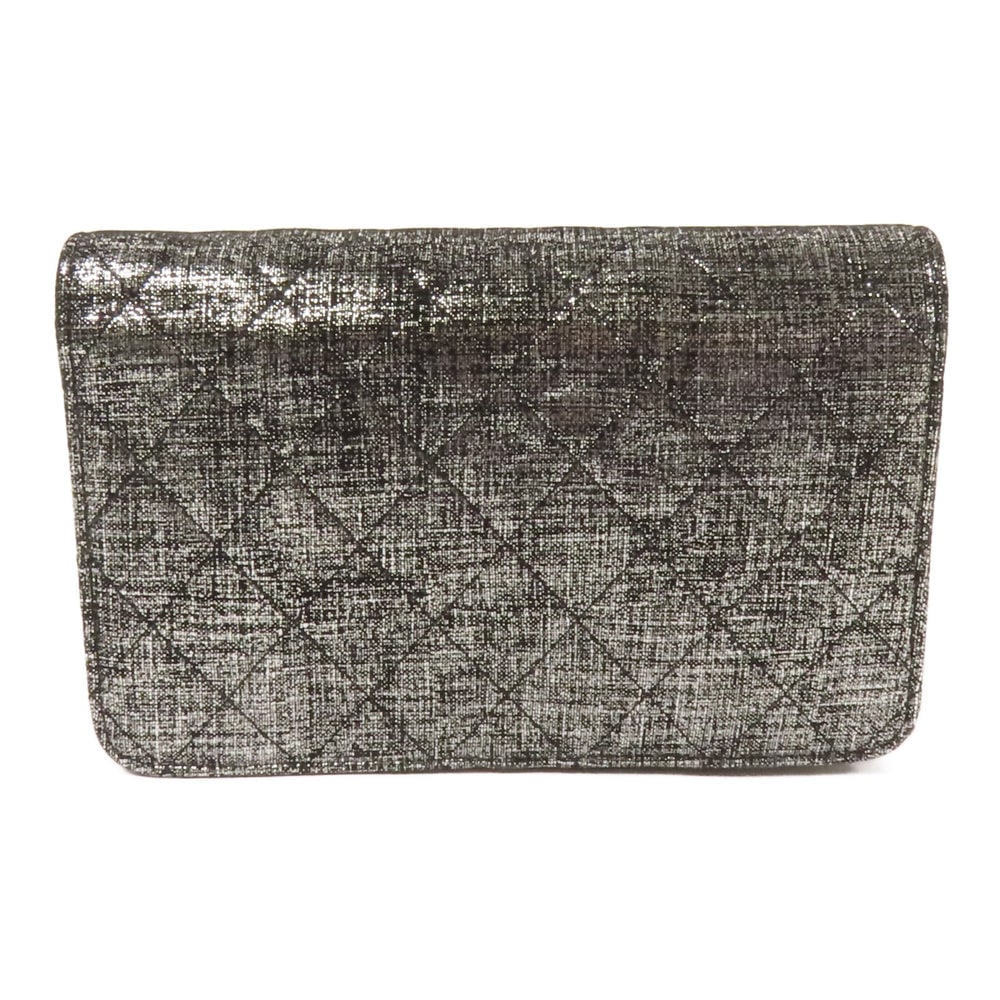 Chanel WOC Canvas Black Silver - 2