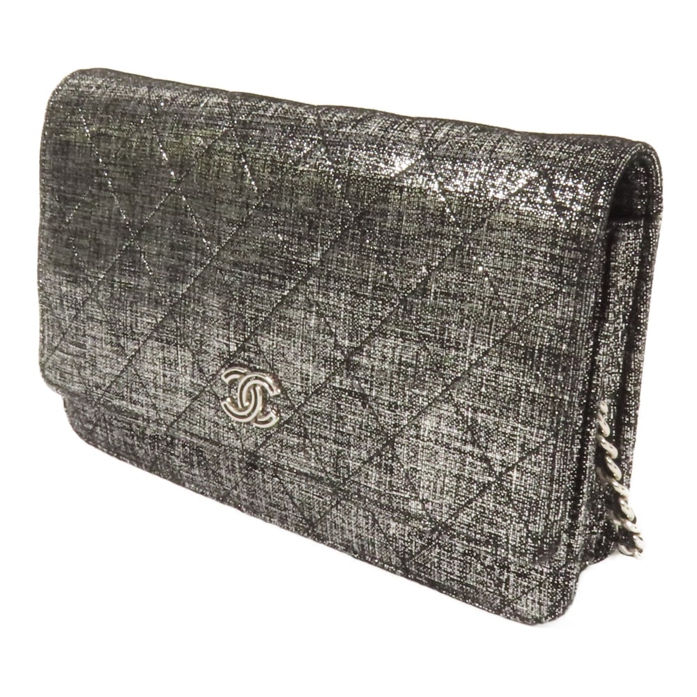 Chanel WOC Canvas Black Silver - 3