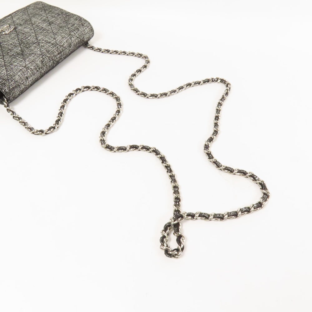 Chanel WOC Canvas Black Silver - 5