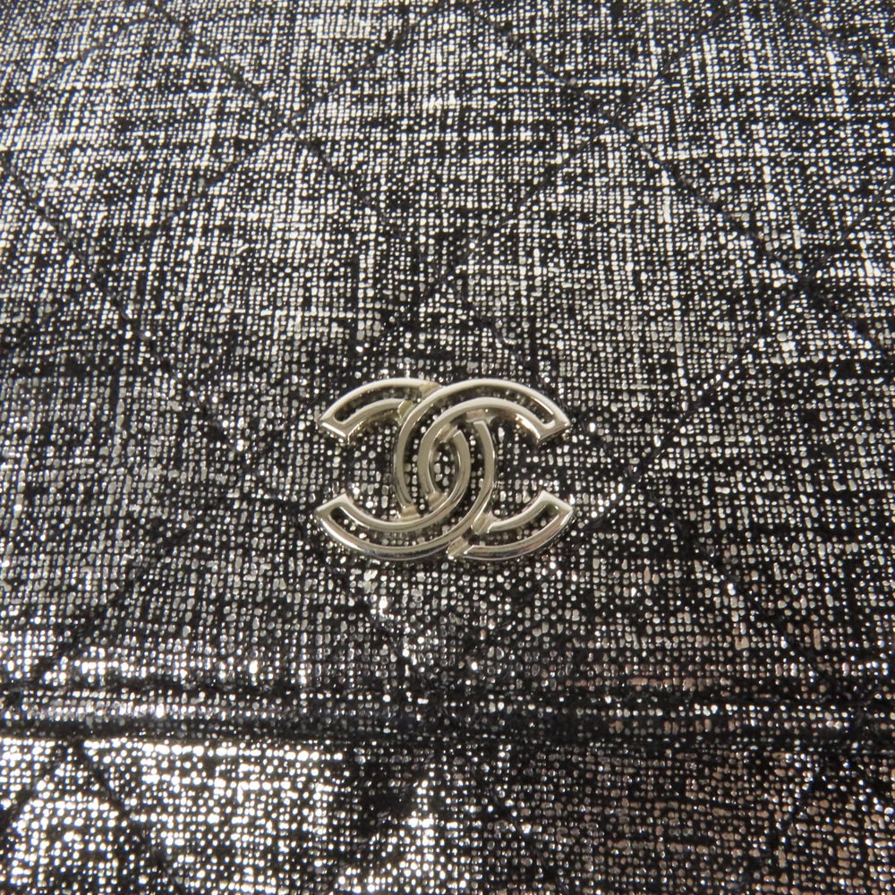 Chanel WOC Canvas Black Silver - 7