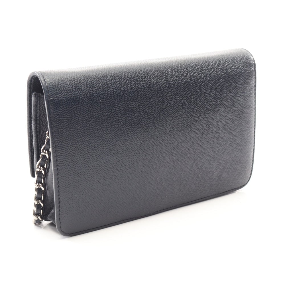 Chanel Chain Wallet Navy: Navy soft caviar chain wallet.