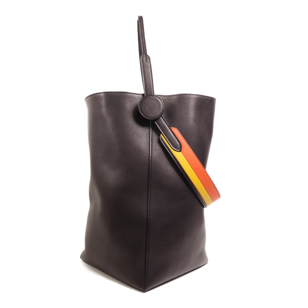 Hermes Licol 19 Noir: Noir black Evercolor calfskin 2 way shoulder handbag with PHW; includes storage box and storage bags; W18.5 x H33 x D18.5 cm. Authentic and authenticated.