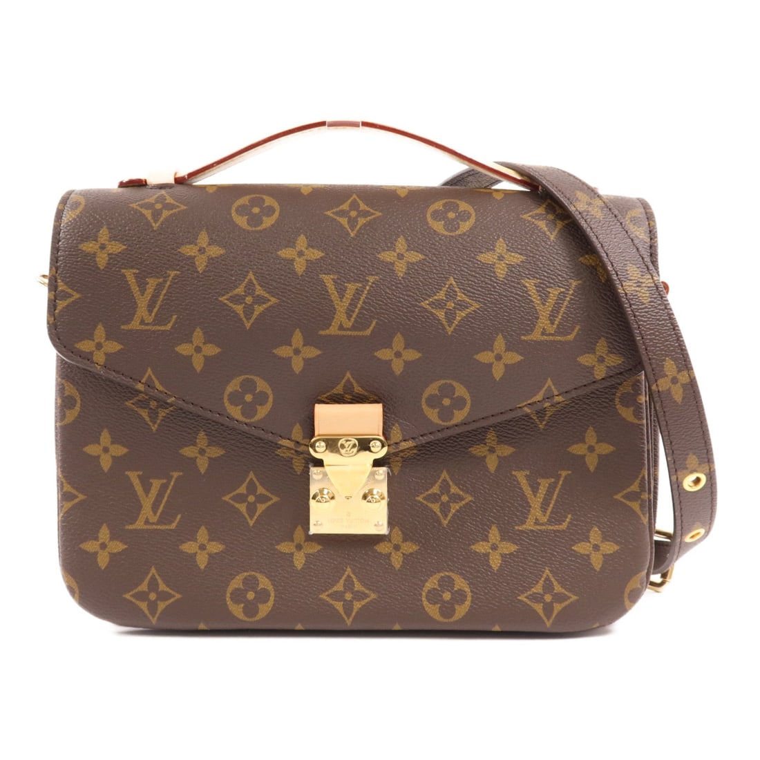 Louis Vuitton Pochette Metis MM: Brown monogram 2 way shoulder bag.