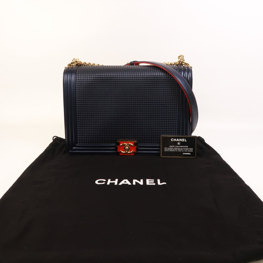 Chanel Boy 30 Chain Blue - 10