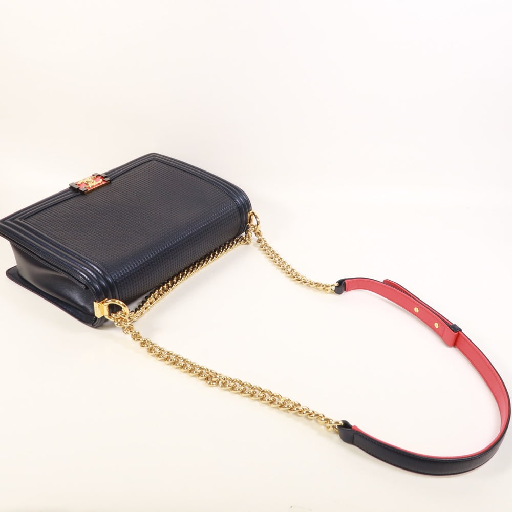 Chanel Boy 30 Chain Blue - 9