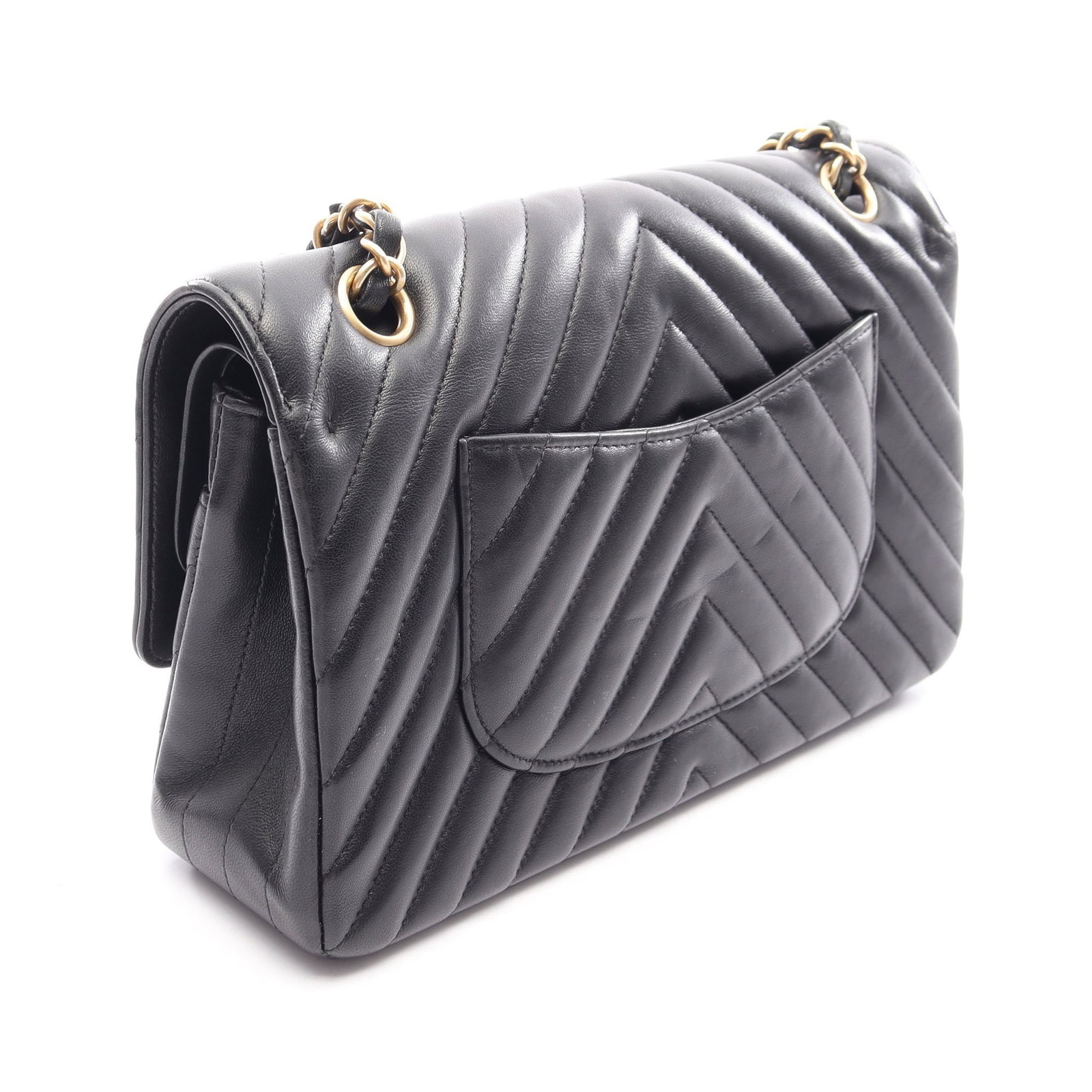 Chanel Chevron Double Flap Black - 2