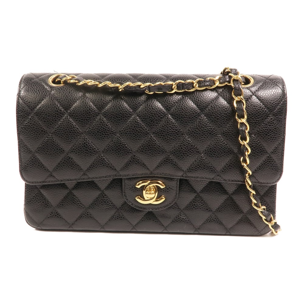 Chanel Classic 25 Black: Black calfskin classic 25 chain shoulder bag. Includes storage bag hologram and guarantee. 25 x 15 x 6 cm.