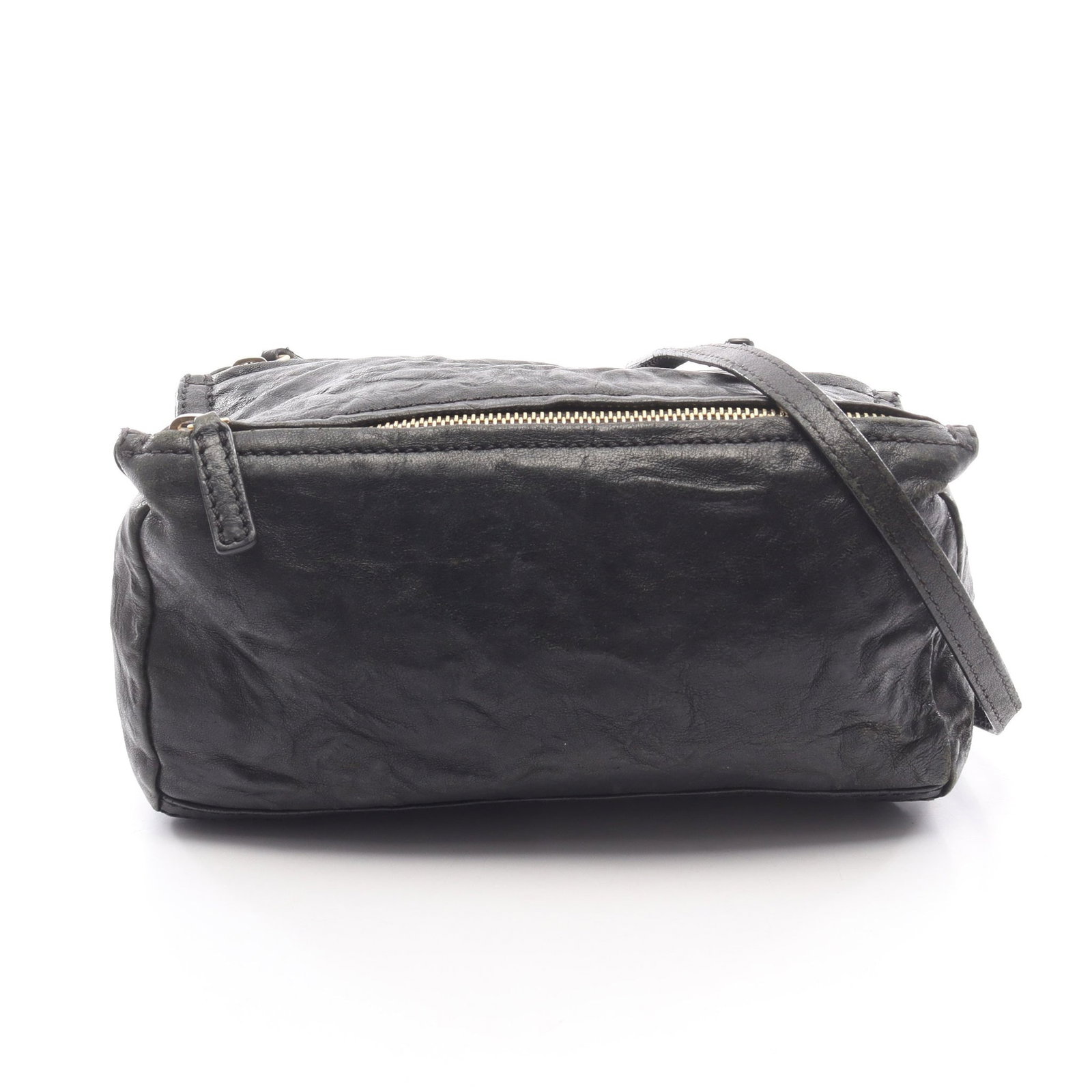 Givenchy Pandora Leather Shoulder Bag: Authentic and authenticated Givenchy Pandora shoulder bag in black leather. Model B00253514. Approx. 12H x 23W x 8.5D cm with 117.5-129 cm strap. No accessories listed.
