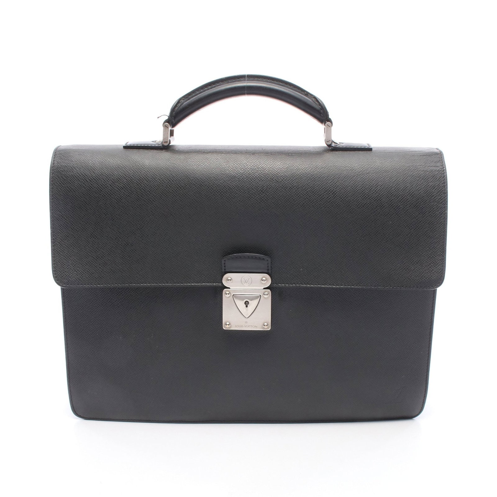LV Robusto 1 Taiga Business Bag: Authentic and authenticated Louis Vuitton Robusto 1 Taiga Ardoise business bag in dark gray/black leather. Model M31052, product no. BA2028. Approx. 31H x 40W x 5.5D cm with 23 cm handle.