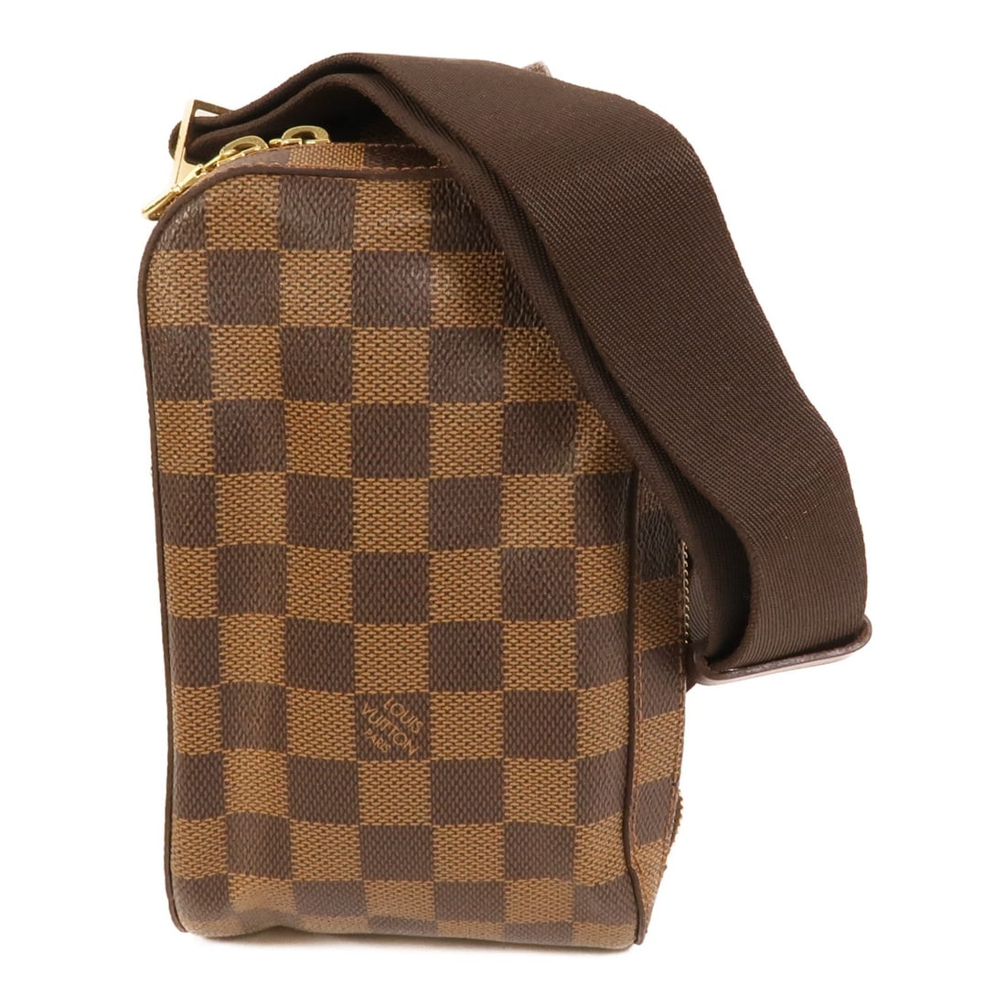 LV Geronimos Damier Waist Bag: Authentic and authenticated Louis Vuitton Geronimos waist crossbody shoulder bag in brown Damier PVC coated canvas. Product no. CA0071. Approx. 19W x 11H x 5D cm with 30-118 cm strap. Includes