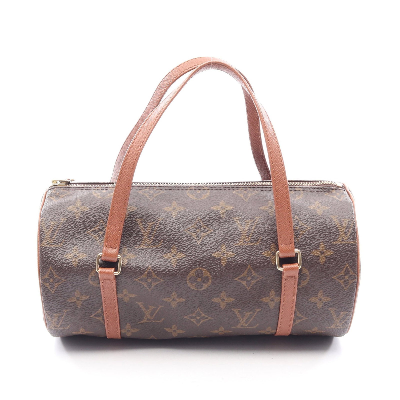 LV Papillon 26 Monogram Handbag: Authentic and authenticated Louis Vuitton Papillon 26 Monogram handbag in brown PVC and leather. Model M51386, product no. NO0994. Approx. 13H x 26W x 13D cm with 42 cm handle.