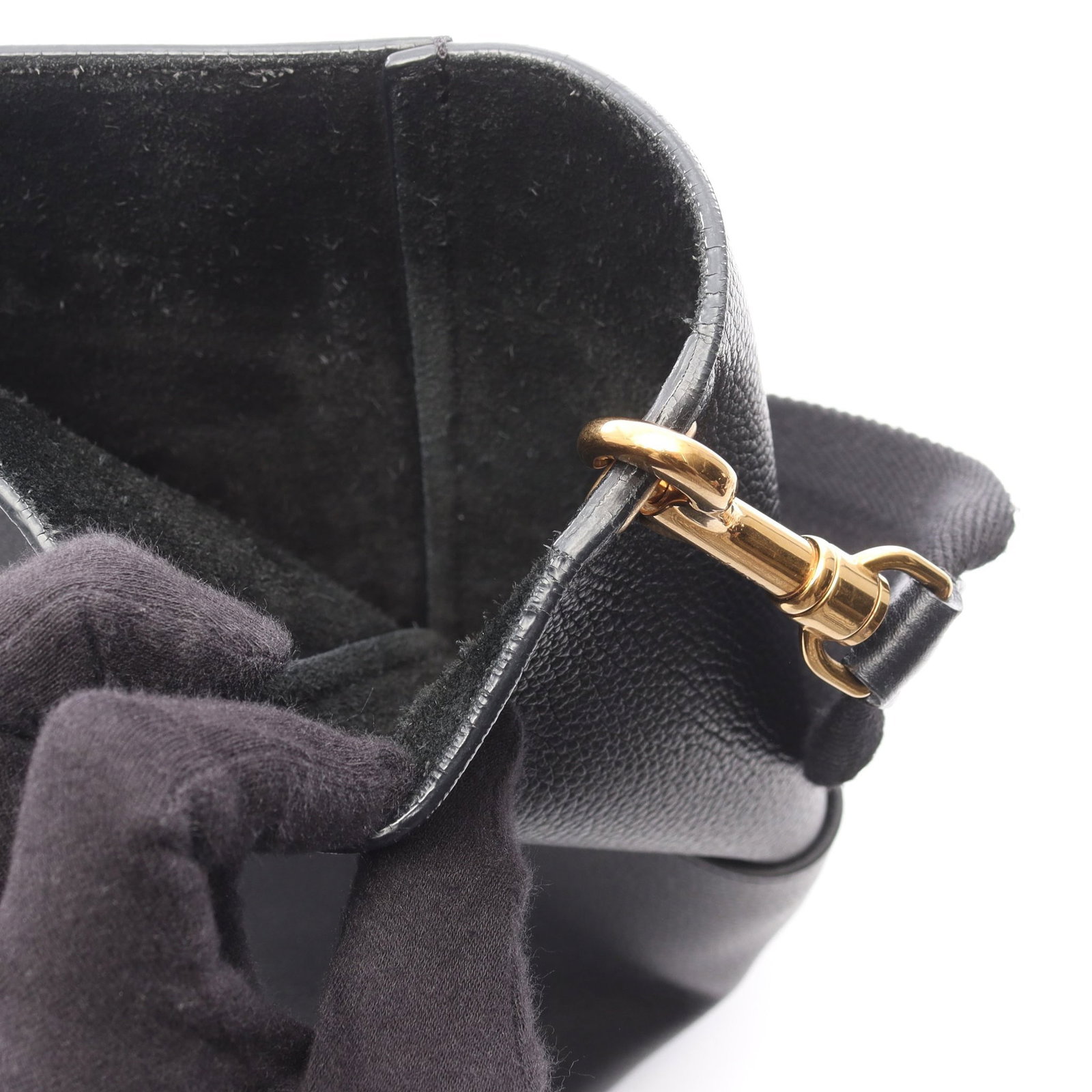 Celine Sangle Bucket Medium Black - 9