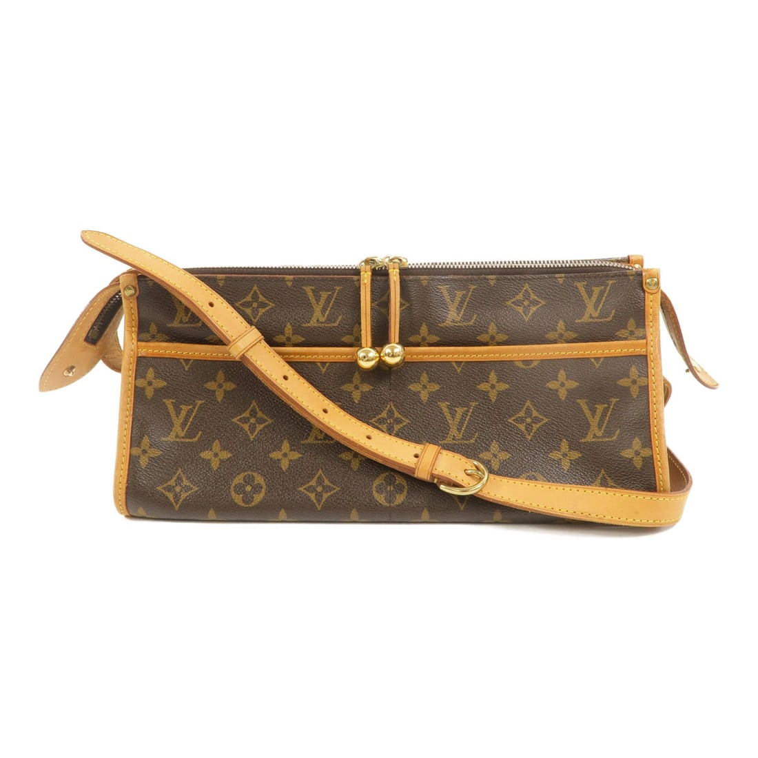 LV Popincourt Long Monogram Bag: Authentic and authenticated Louis Vuitton Popincourt Long shoulder bag in brown monogram PVC coated canvas. Product no. DU0045. Approx. 30W x 14.5H x 12D cm with 100-118 cm strap. Includes storage bag