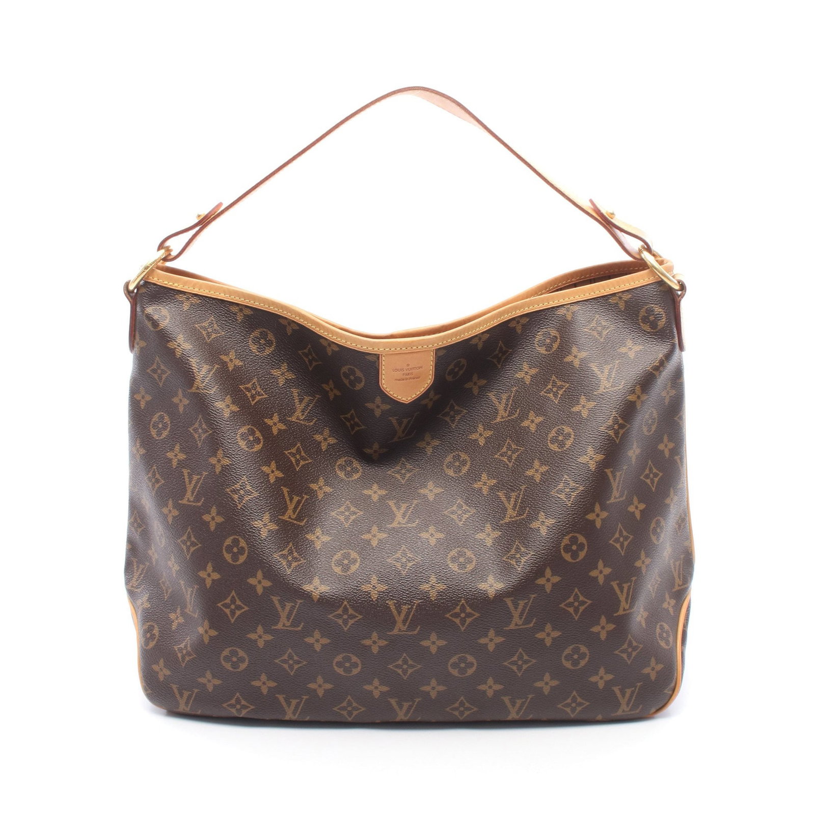 LV Delightful MM Monogram Shoulder Bag: Authentic and authenticated Louis Vuitton Delightful MM Monogram shoulder bag in brown PVC leather. Model M40353, product no. FL4160. Approx. 32H x 43/38W x 15D cm with 52 cm strap.