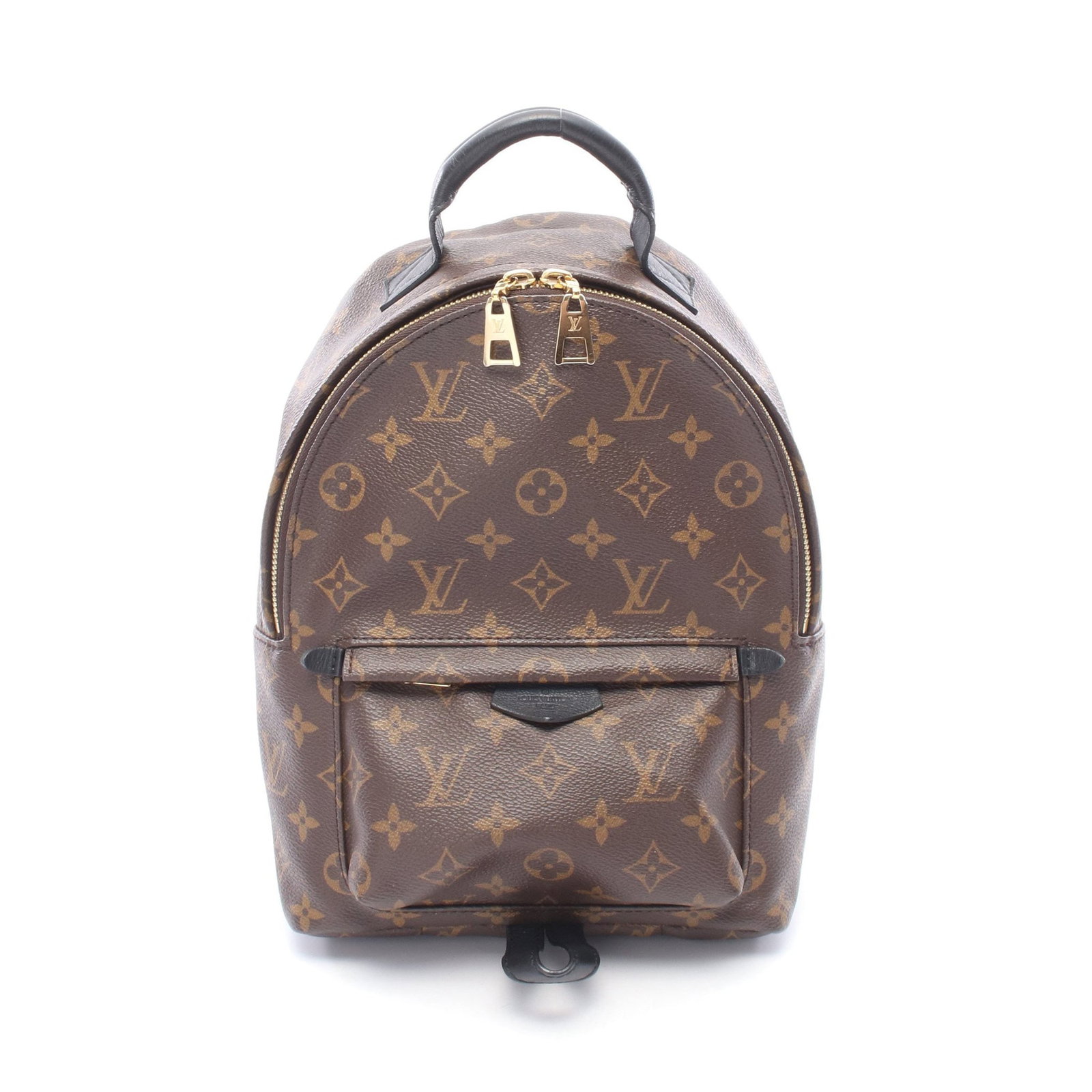 LV Palm Springs PM Backpack: Authentic and authenticated Louis Vuitton Palm Springs Backpack PM in brown and black Monogram PVC leather. Model M44871, product no. FL0220. Approx. 30H x 20W x 10D cm with 61-82 cm straps and 17 cm 