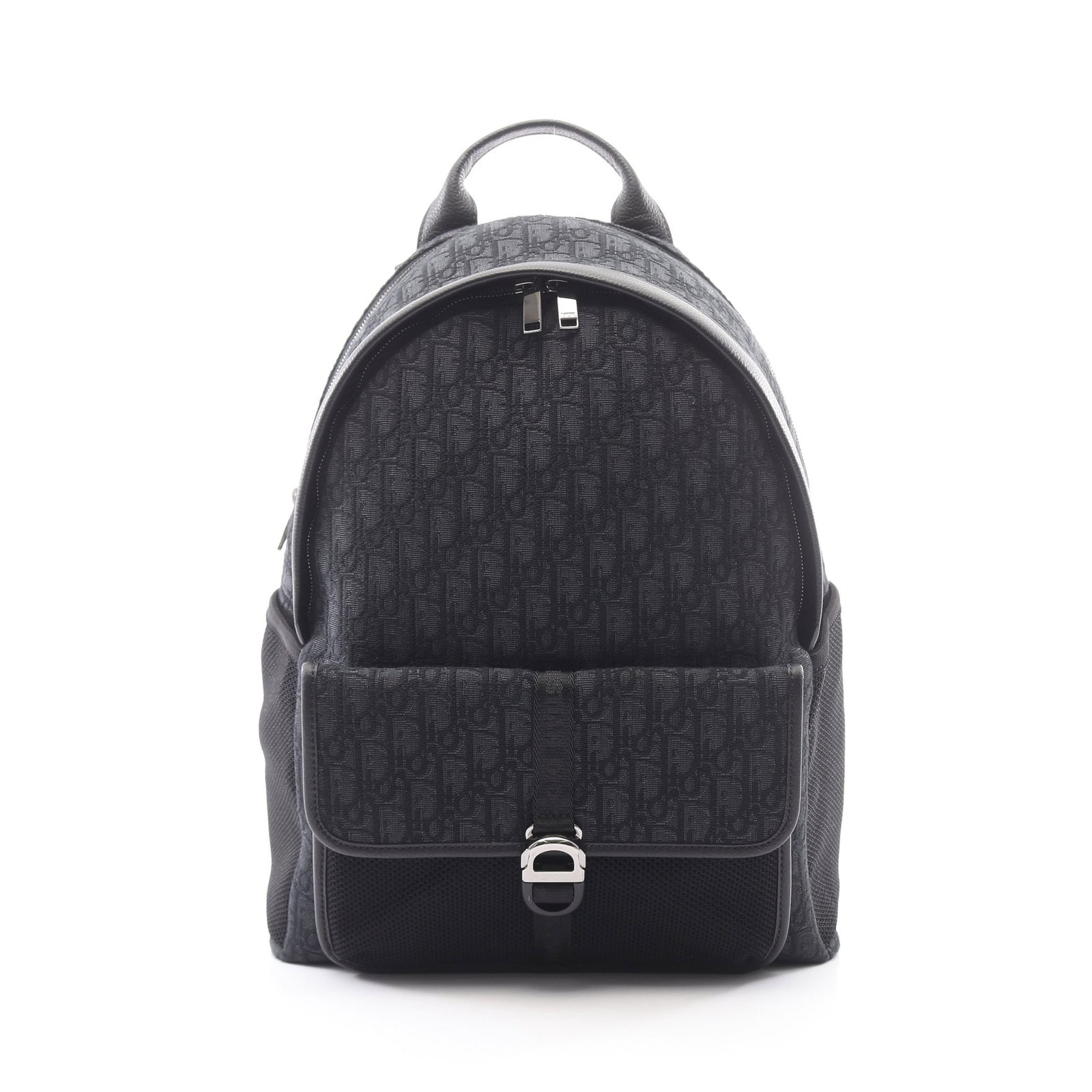 Dior 8 Oblique Backpack Black: Authentic and authenticated Christian Dior DIOR 8 Oblique backpack in black canvas leather. Approx. 41H x 31W x 13D cm with 51-86 cm straps and 22 cm handle.