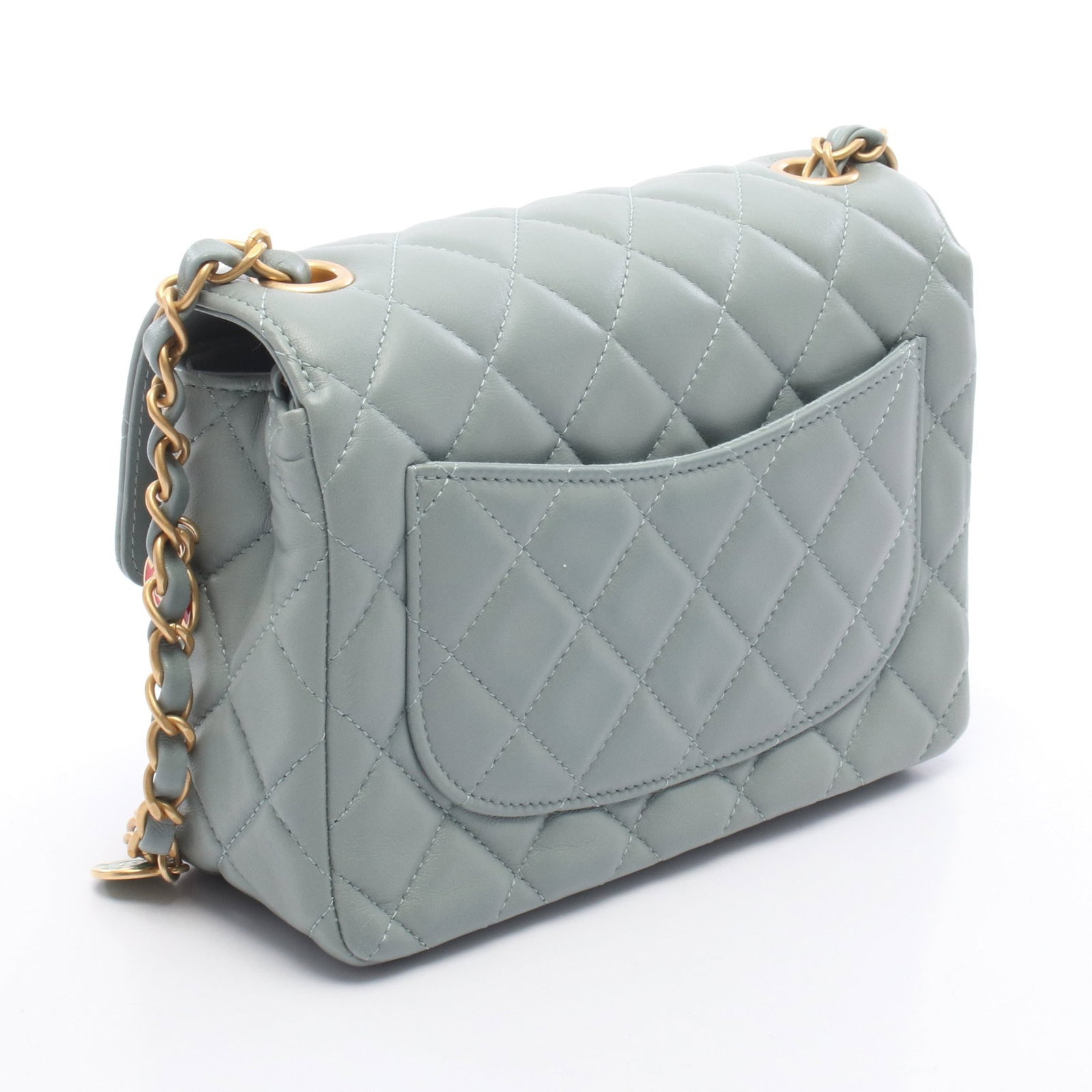 Chanel Mini Chain Shoulder Blue Gray - 2