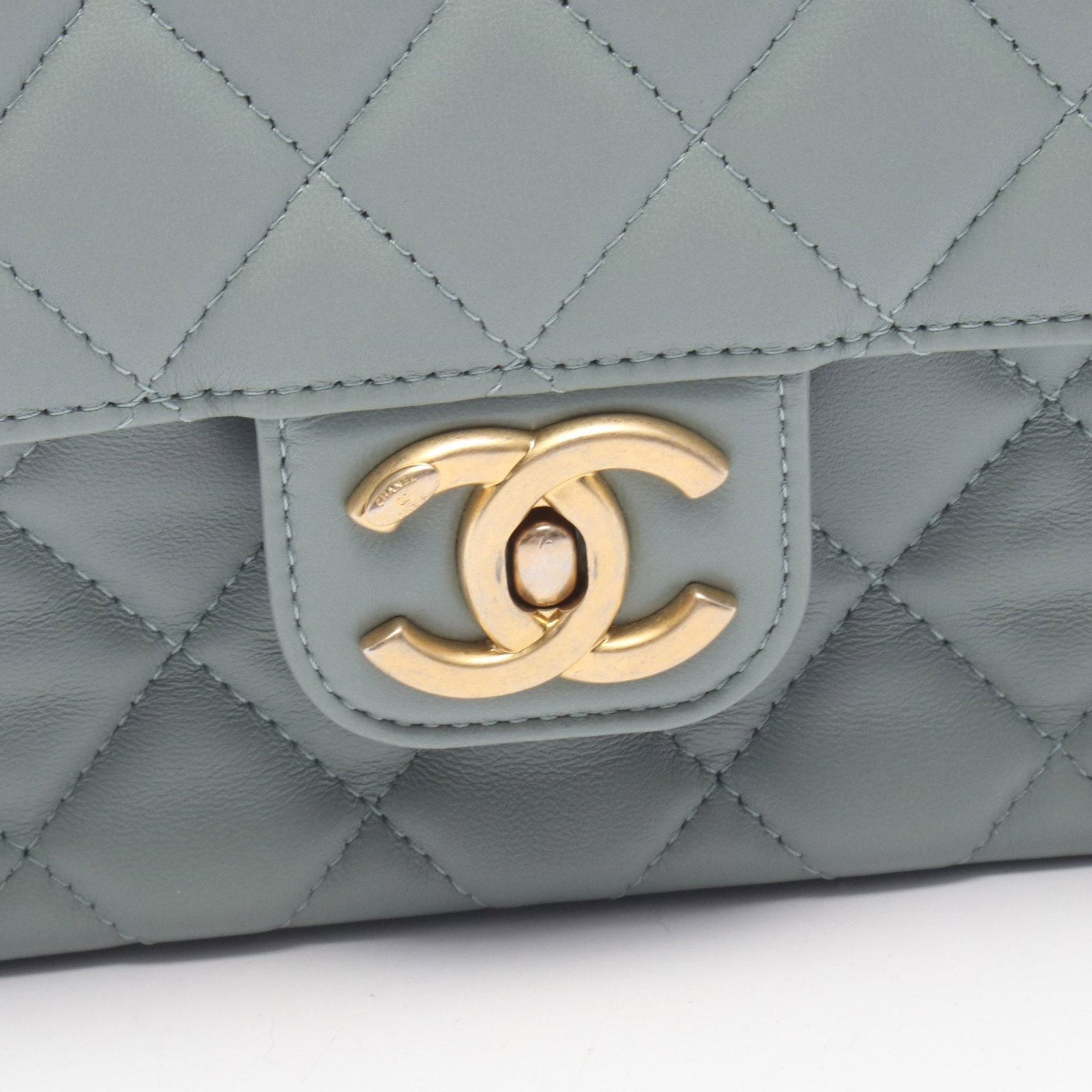 Chanel Mini Chain Shoulder Blue Gray - 7