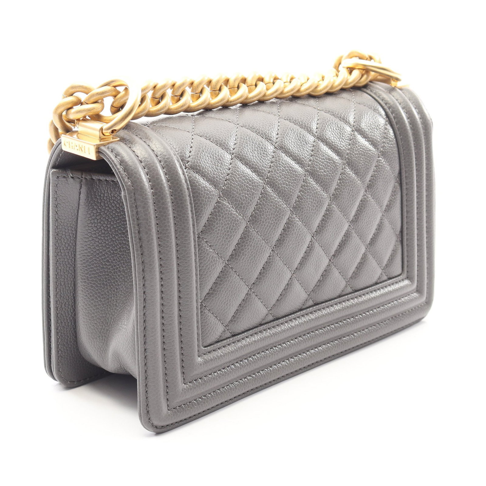 Chanel Boy Small Chain Bag Gray - 2