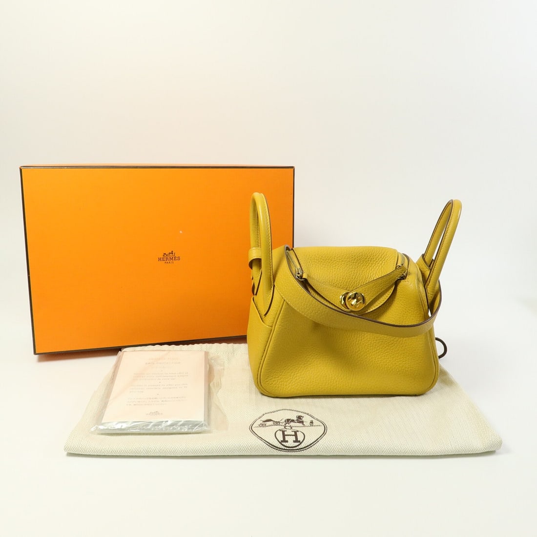 Hermes Mini Lindy Jaune Ambre - 10
