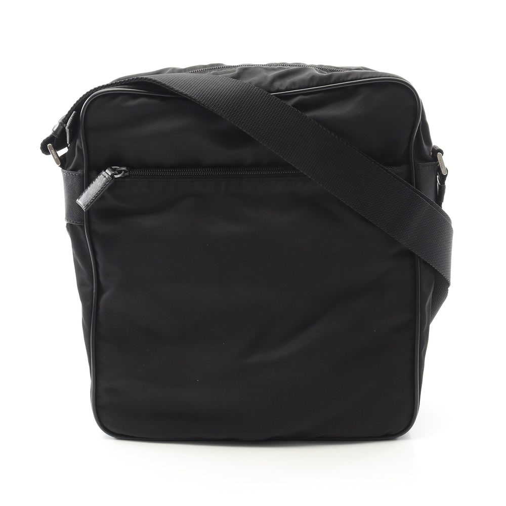 Prada Nylon Shoulder Black: Prada Shoulder Bag. Color: Black. Material: Nylon Saffiano Leather. Size: 28.5 X 32 X 10 Cm. Strap: 79-145 Cm.