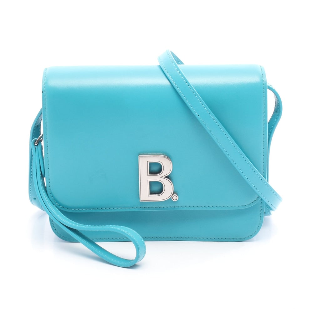 Balenciaga Shoulder Bag Turquoise: Turquoise blue leather shoulder bag. Model 592898. 18.5 x 15 x 2 cm.