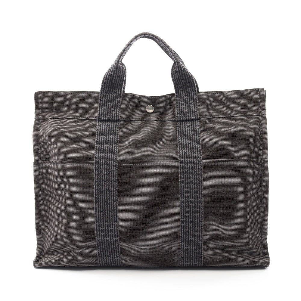 Hermes Yale Line Mm Tote Dark Gray: Hermes Yale Line Mm Handbag Tote Bag. Color: Dark Gray. Material: Nylon Canvas. Size: 42 X 32 X 11 Cm. Handle: 29 Cm.