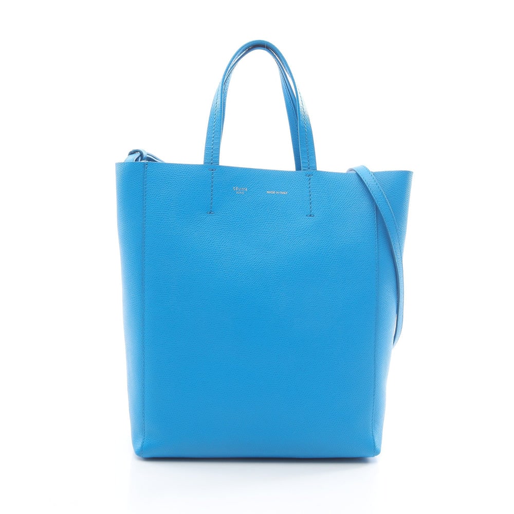 Celine Vertical Small Hippopotamus Bag: Authenticated genuine Celine Vertical Small Hippopotamus 2WAY handbag tote in light blue leather, model 176183. Includes shoulder strap. Approx. H28 x W22 x D10 cm, strap 94-100 cm, handle 29 cm.