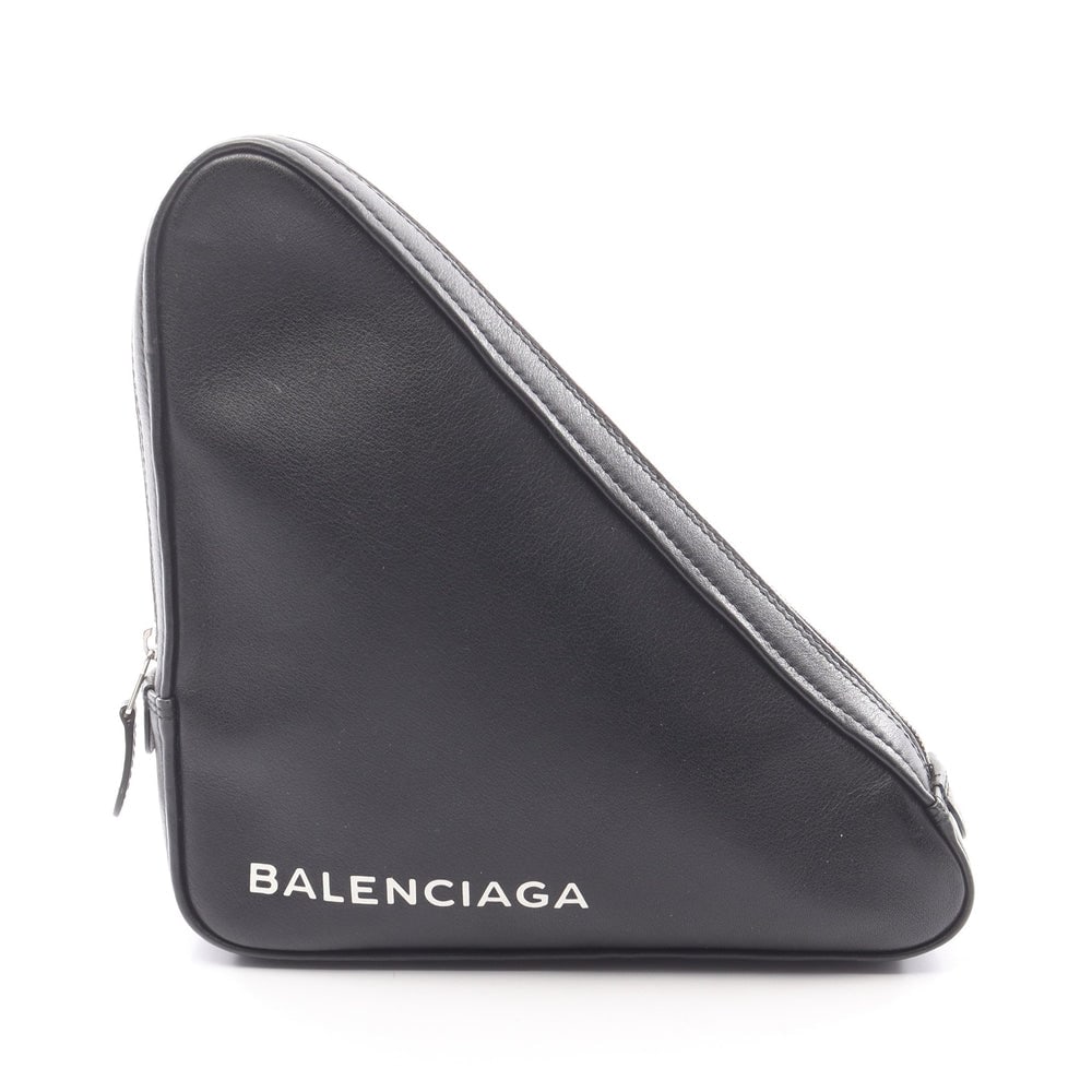 Balenciaga Triangle Clutch Black: Balenciaga Triangle Clutch Bag. Color: Black. Material: Leather. Size: 21 X 21.5 X 5 Cm.