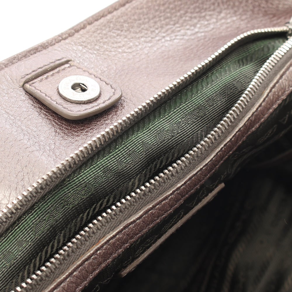Prada Metallic Tote Gray Brown - 9