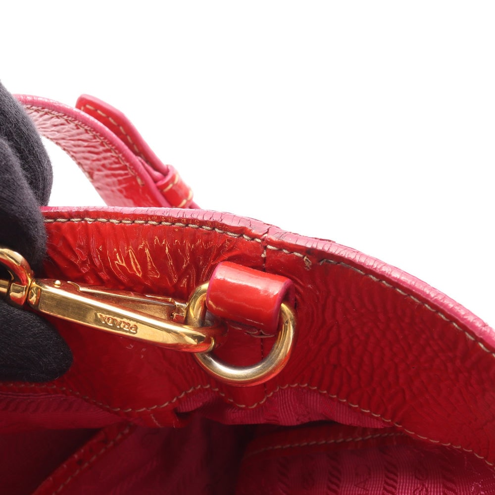 Prada Patent 2Way Tote Red - 13