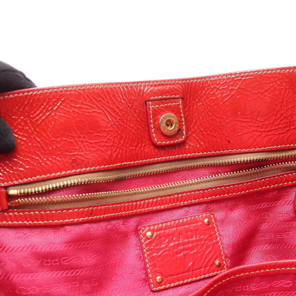 Prada Patent 2Way Tote Red - 14