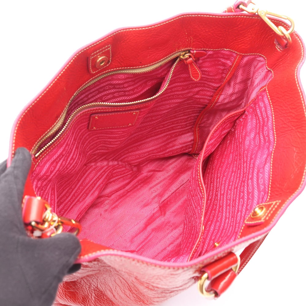 Prada Patent 2Way Tote Red - 3