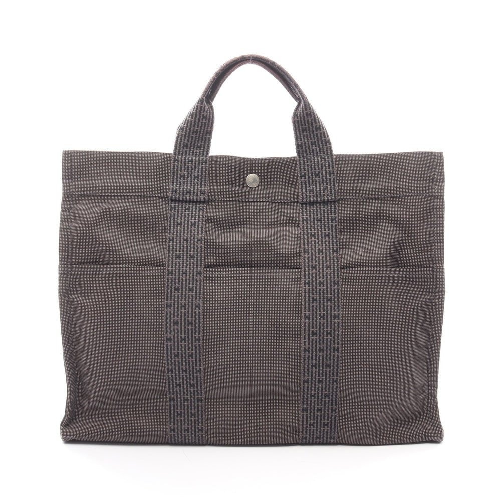 Hermes Yale Line Mm Tote Dark Gray: Hermes Yale Line Mm Handbag Tote Bag. Color: Dark Gray. Material: Nylon Canvas. Size: 42 X 32 X 11 Cm. Handle: 29 Cm.