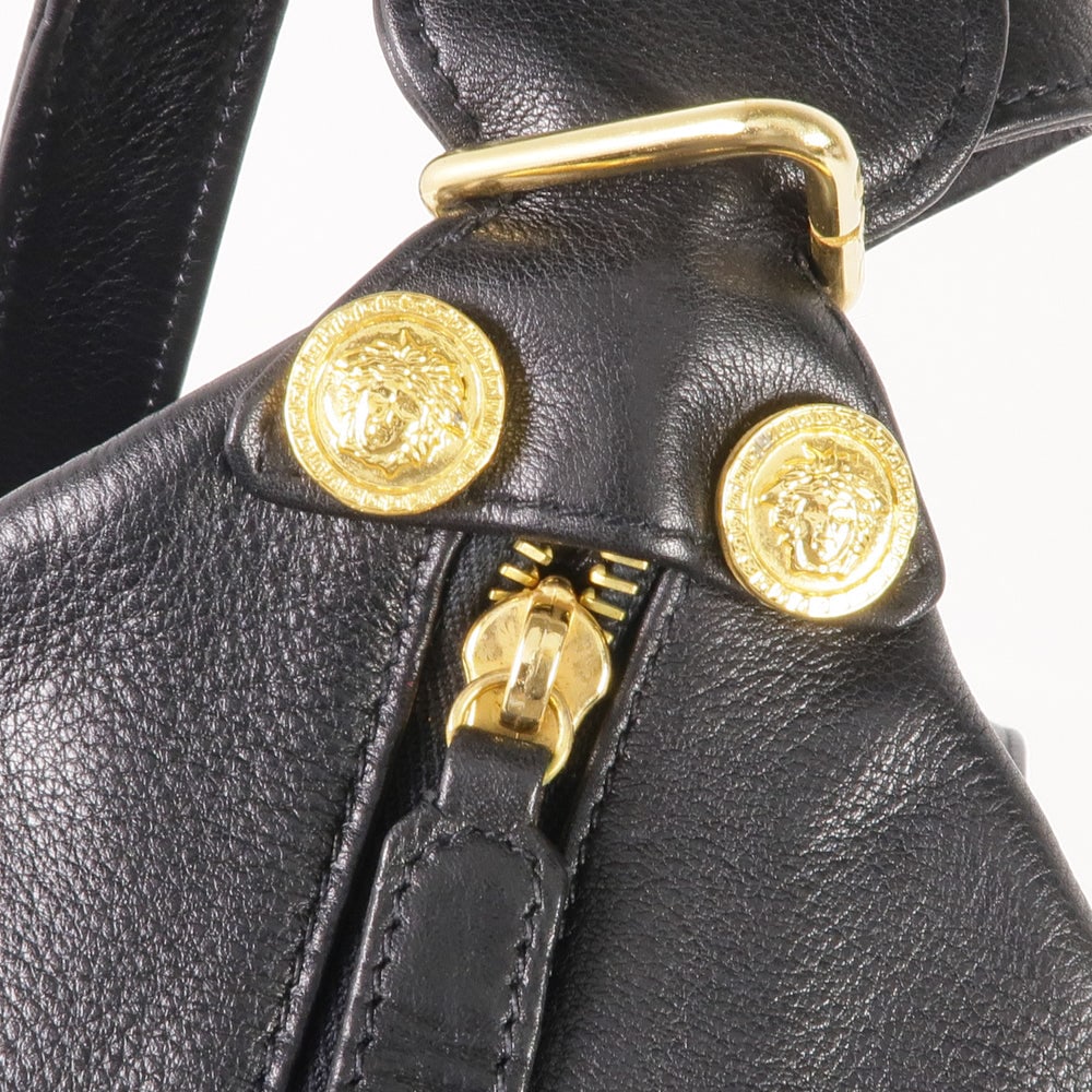 Versace Black Leather Backpack - 12