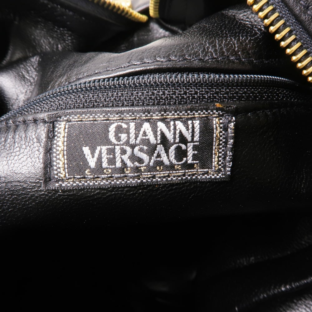 Versace Black Leather Backpack - 15