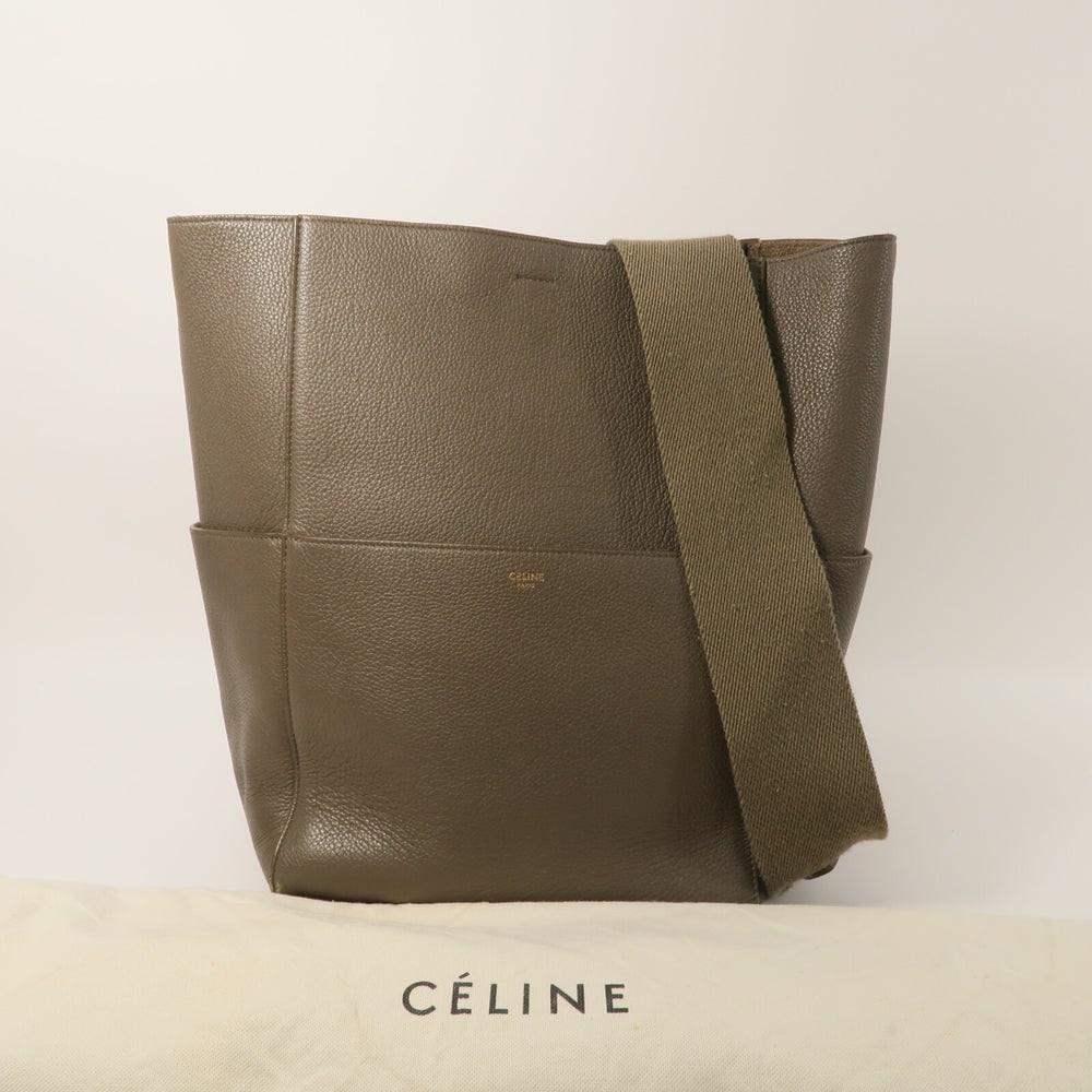 Celine Sangle Bucket Large Gray - 9