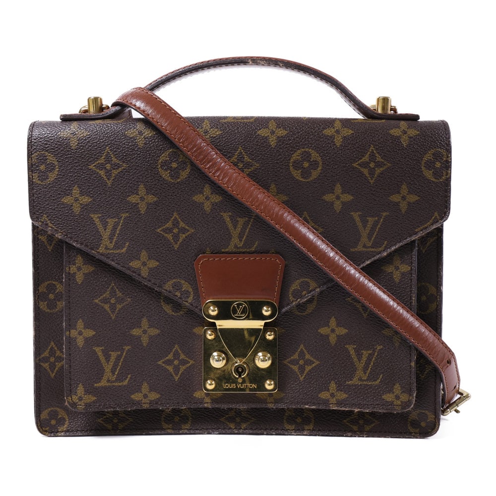 Louis Vuitton Monceau 28 Monogram Bag: Authenticated genuine Louis Vuitton Monceau 28 shoulder bag in brown Monogram PVC coated canvas with gold-tone hardware. Product no. A20953. Approx. W28 x H22 x D5.5 cm with 21 cm handle.