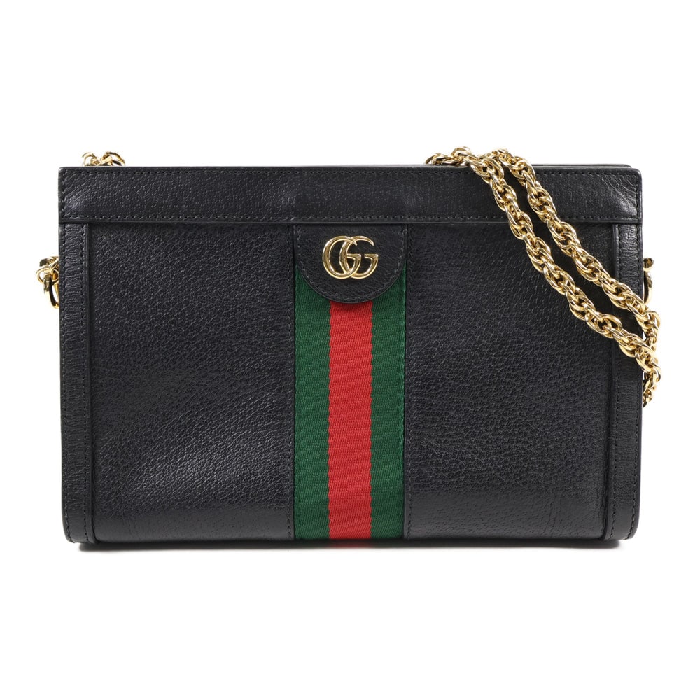 Gucci Ophidia Shoulder Bag Black: Black calfskin Ophidia shoulder bag. 25 x 16 x 8 cm.