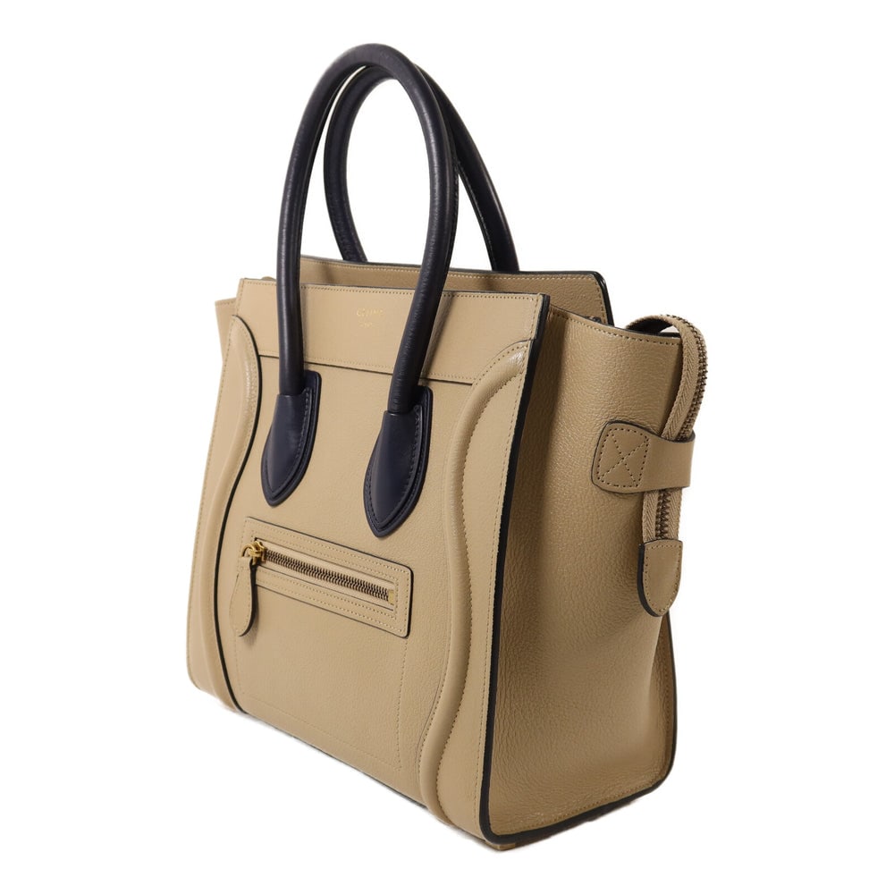 Celine Micro Luggage Beige Navy - 3