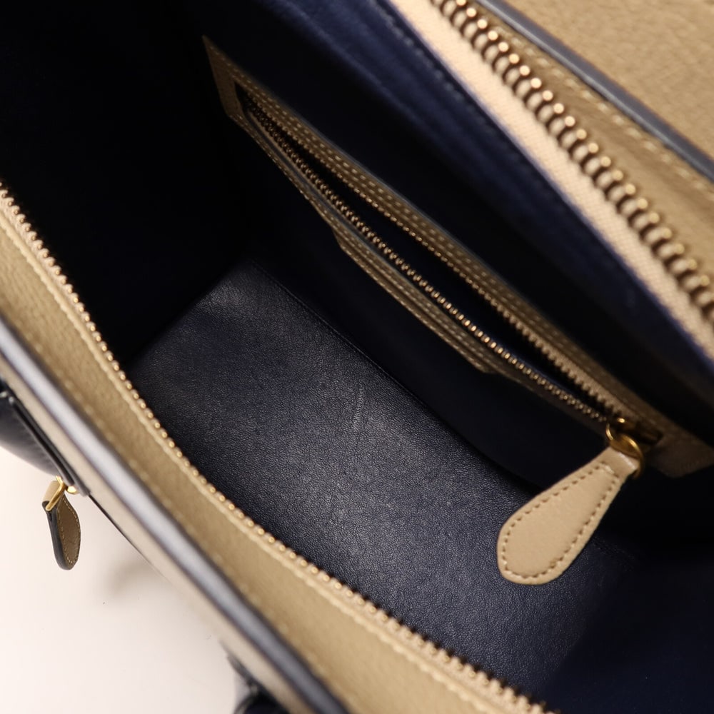 Celine Micro Luggage Beige Navy - 5