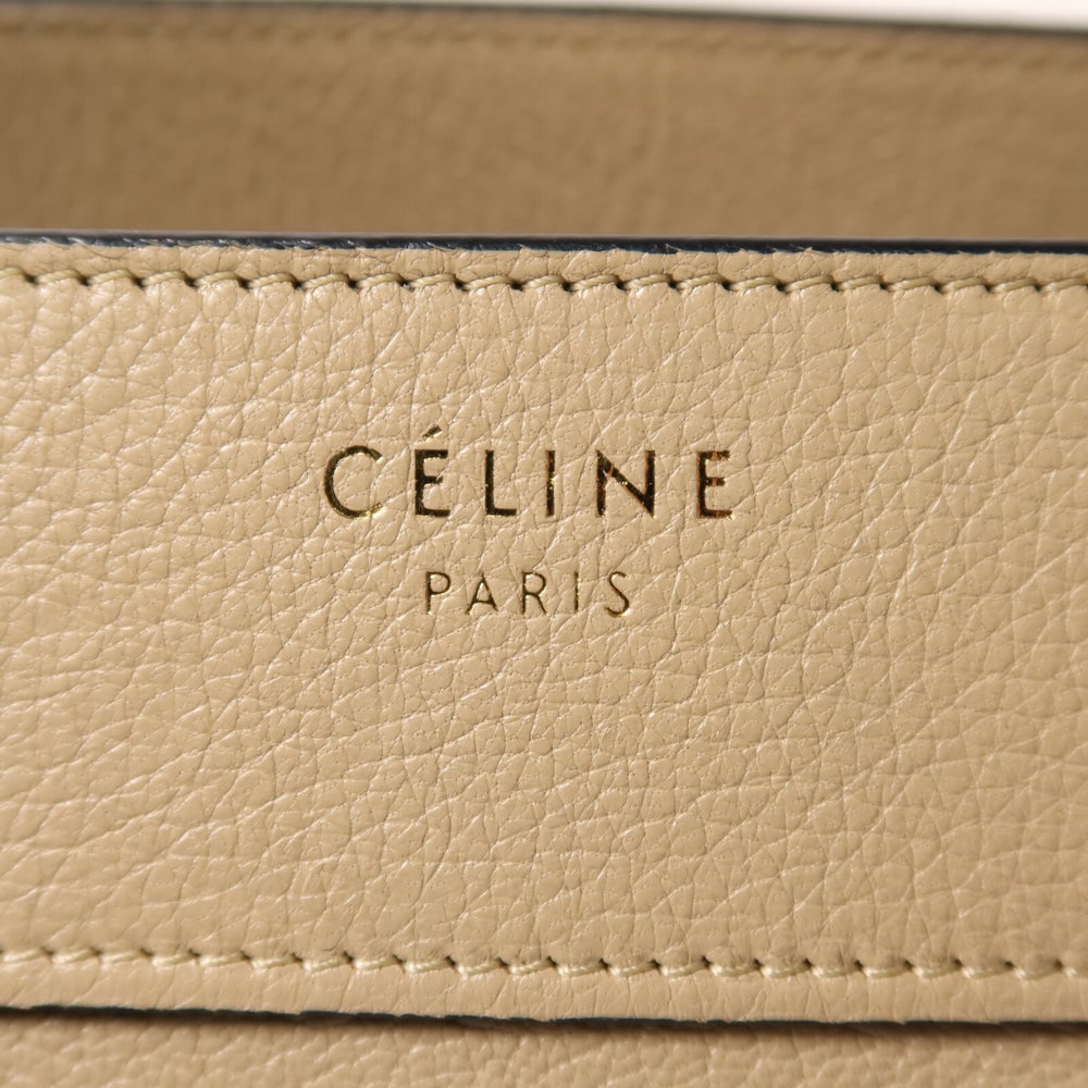 Celine Micro Luggage Beige Navy - 6