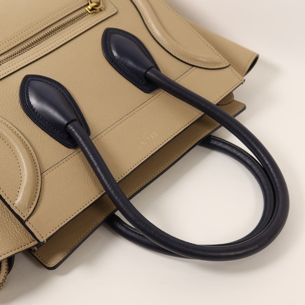 Celine Micro Luggage Beige Navy - 9