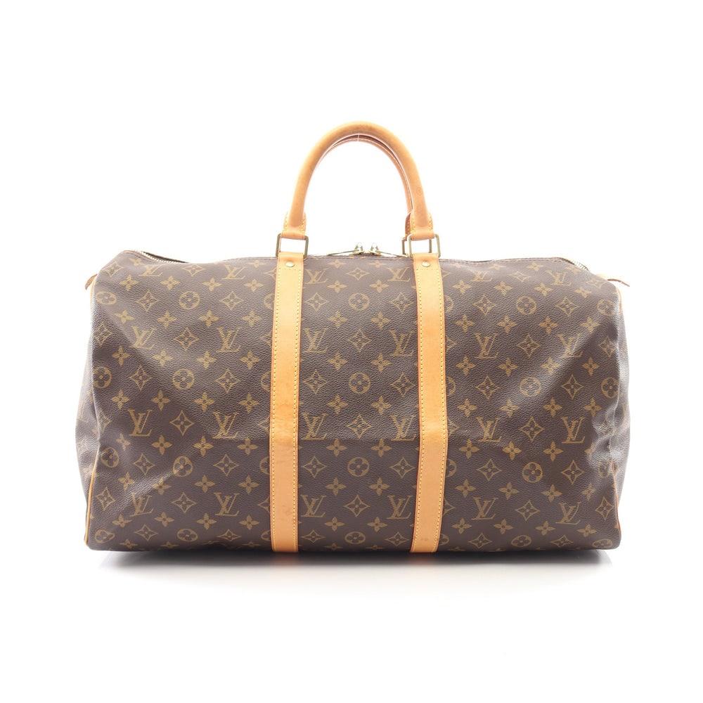 Louis Vuitton Keepall 50 Monogram: Keepall 50 boston bag in brown Monogram canvas. Size 51 x 28 x 21.5 cm.