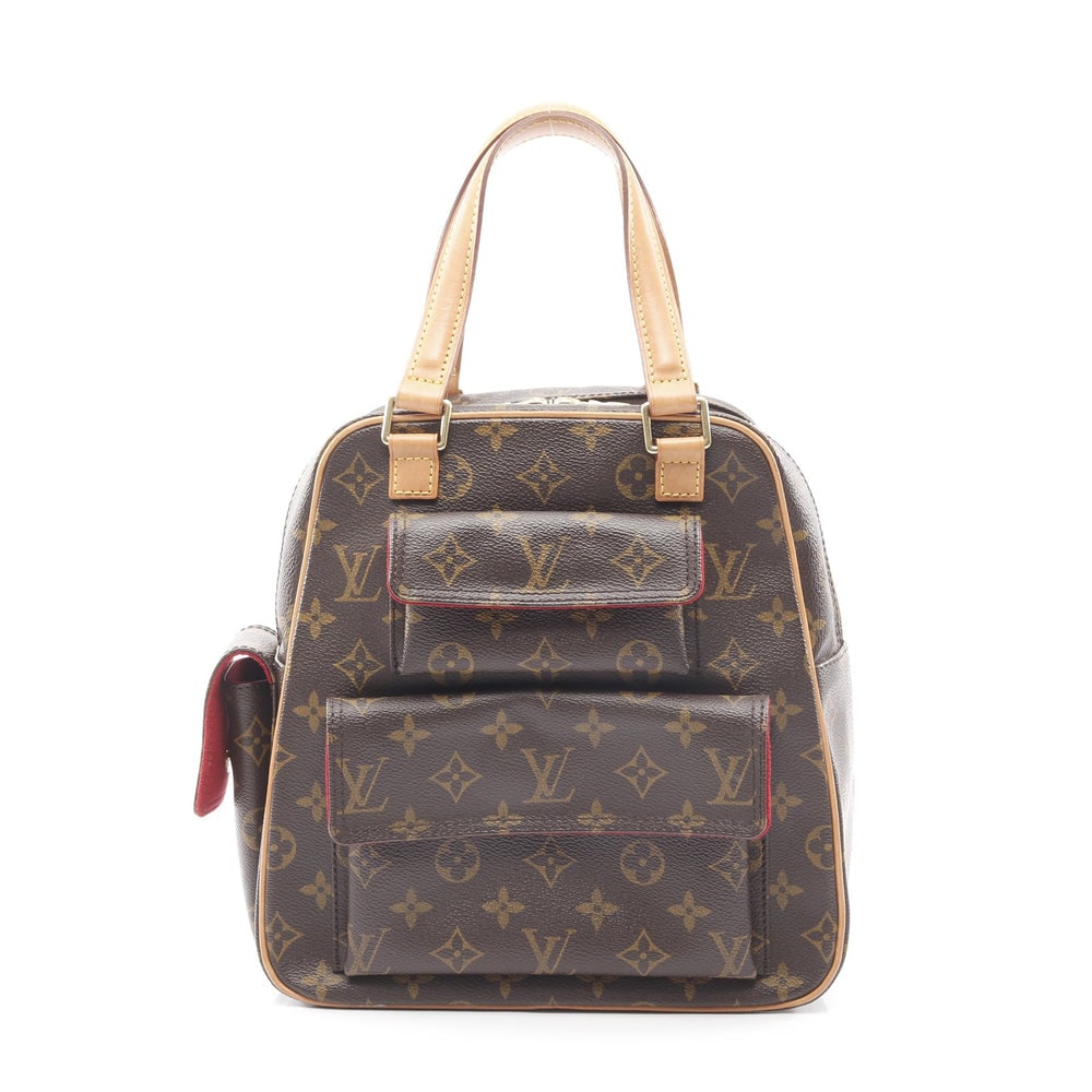 Louis Vuitton Excentri Cite Handbag: Authenticated genuine Louis Vuitton Exantricite Excentri-cite handbag in brown Monogram PVC leather, model M51161, product no. TH0014. Approx. H26 x W18 top/24 base x D12 cm.